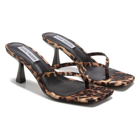 Like new Steve Madden Allies Sandal in Leopard kitten open toe heels - Picture 1 of 10